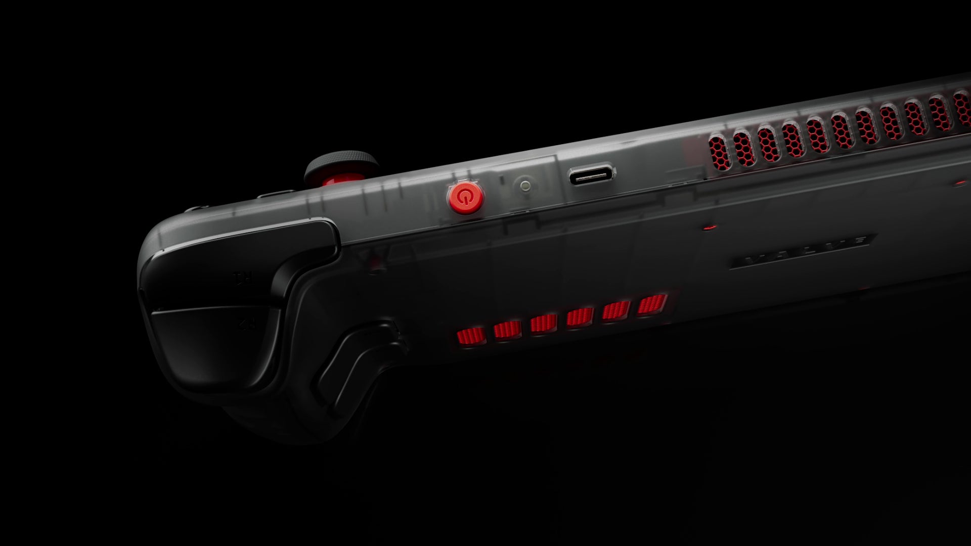 La variante de edición limitada de Steam Deck OLED tiene temas de colores más elegantes y una carcasa translúcida de color gris oscuro.