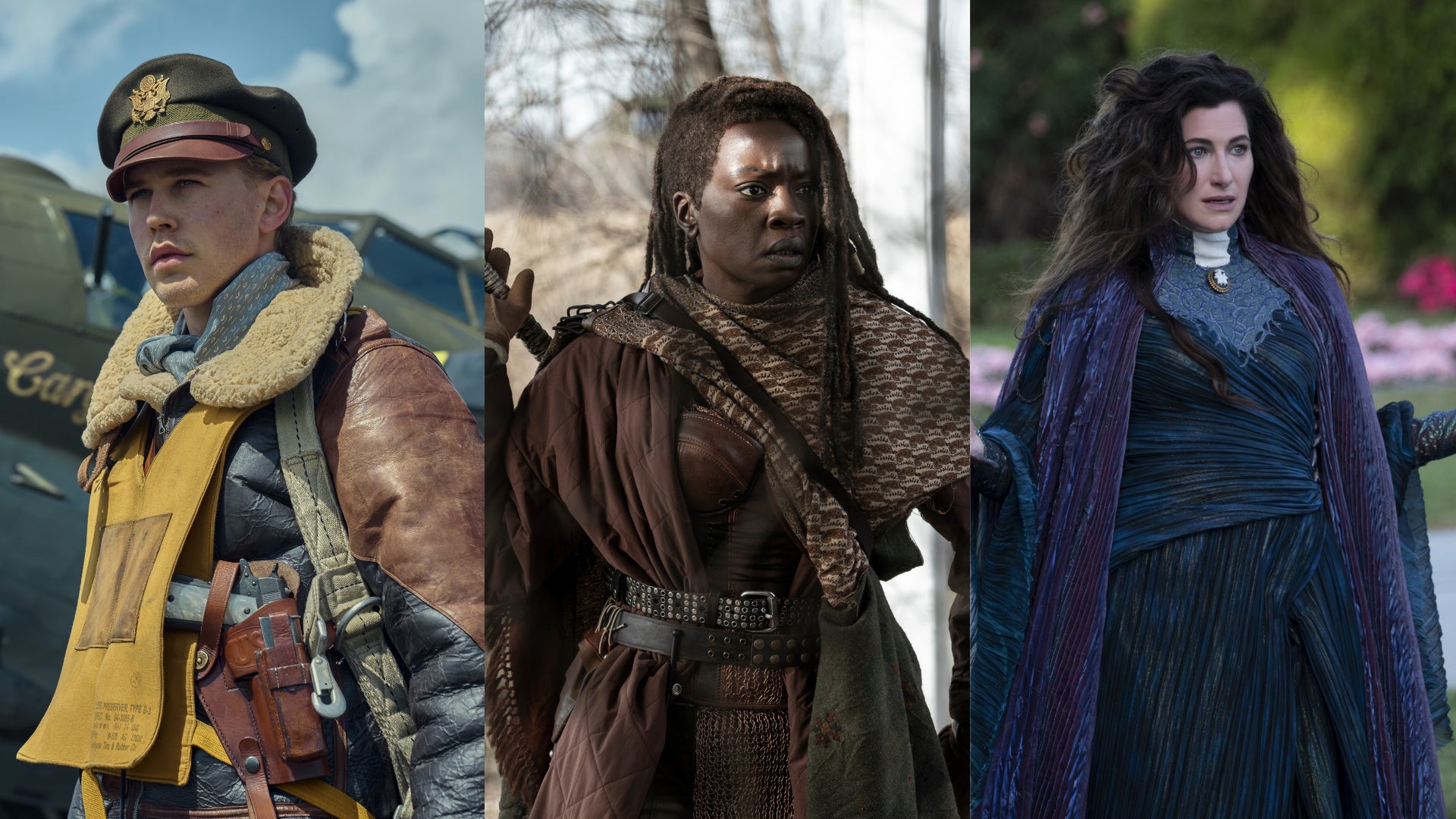 Austin mayordomo en Maestros del aire; Danai Gurira en TWD: Los que viven; Kathryn Hahn en Agatha: Diarios de Darkhold