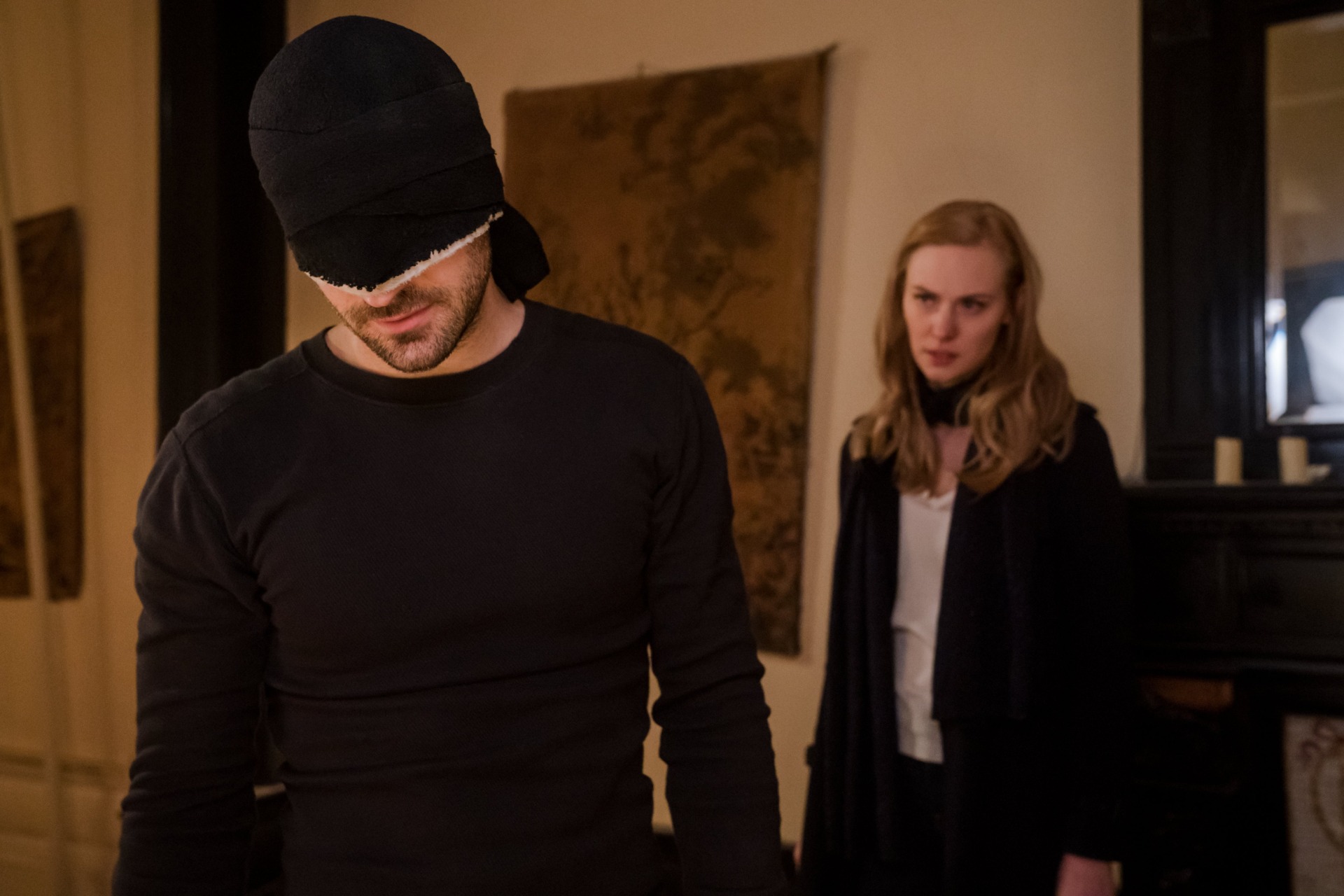 Charlie Cox and Deborah Ann Woll in Daredevil