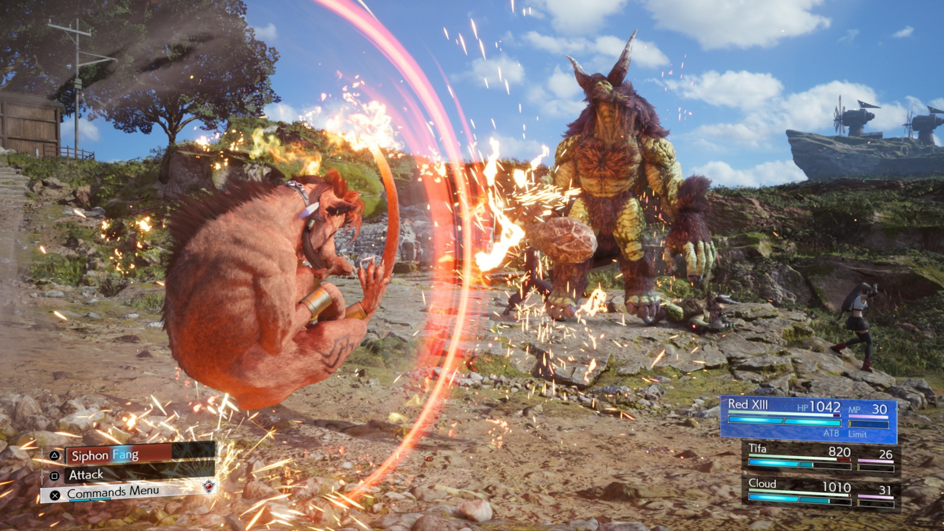 Mantener pulsado el botón de ataque básico de Red XIII le permitirá realizar un ataque continuo de “giro sónico”.