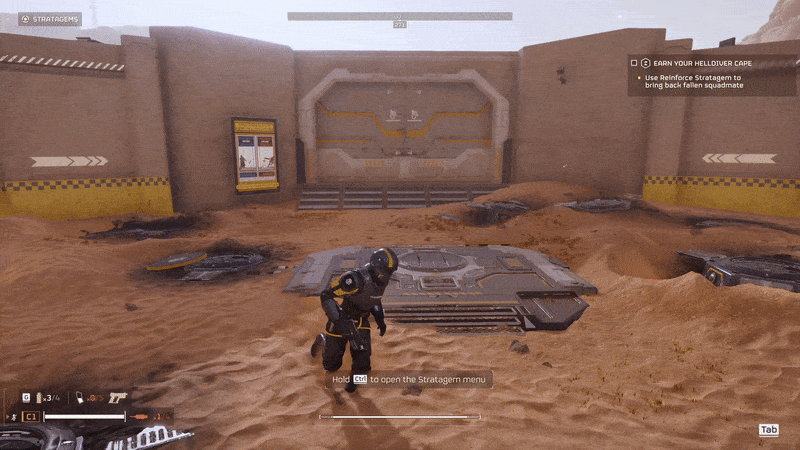 Un gif animado muestra la puntería dinámica en Helldivers 2.
