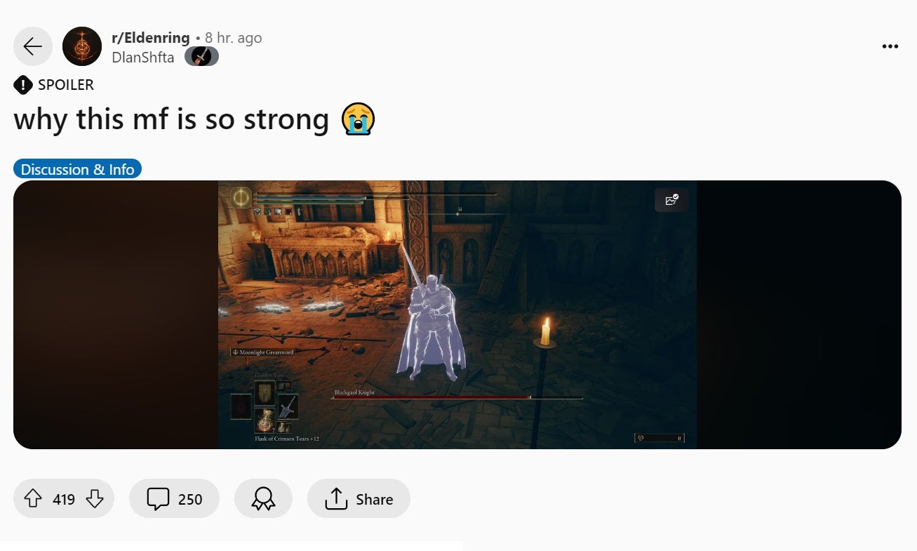 Screenshot: Reddit / Kotaku