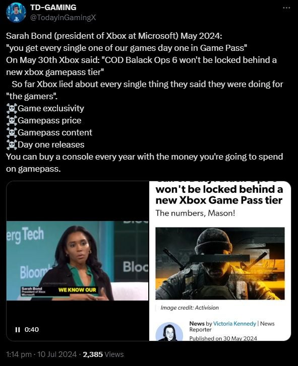 Screenshot: X / Kotaku