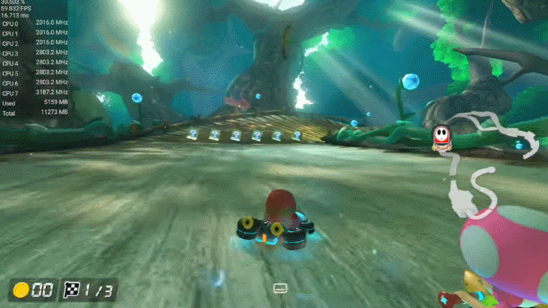 Las imágenes de prueba muestran MK8 ejecutándose en un dispositivo portátil Android. 