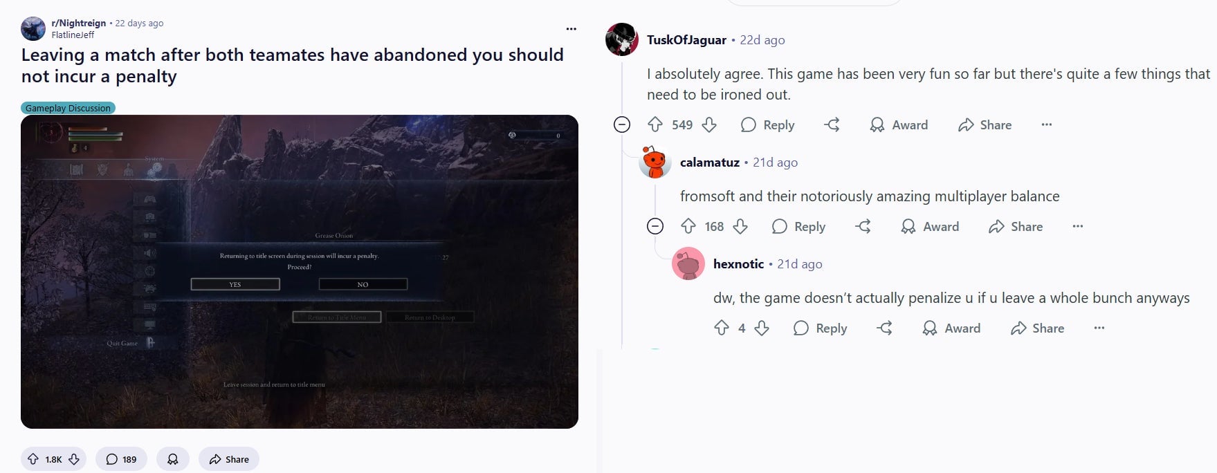 Screenshot: Reddit / Kotaku